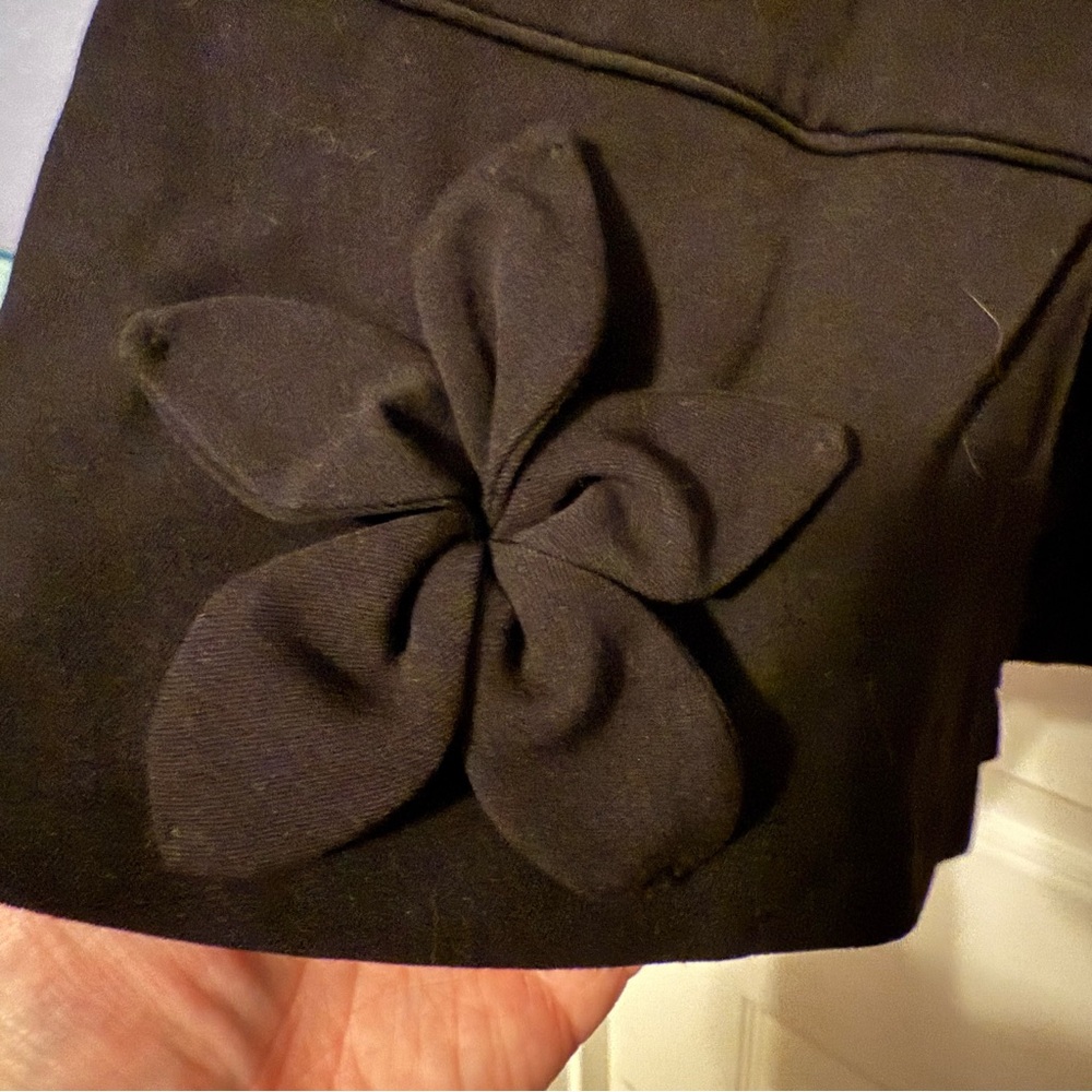 2/$15 Black A-line skirt with flowers at hem - Picture 10 of 13